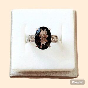 Women's COLOMBIANITE Ring in Platinum over Sterling Silver - 5.15 ctw., Size 7